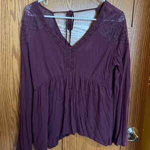 Purple Low Cut Blouse